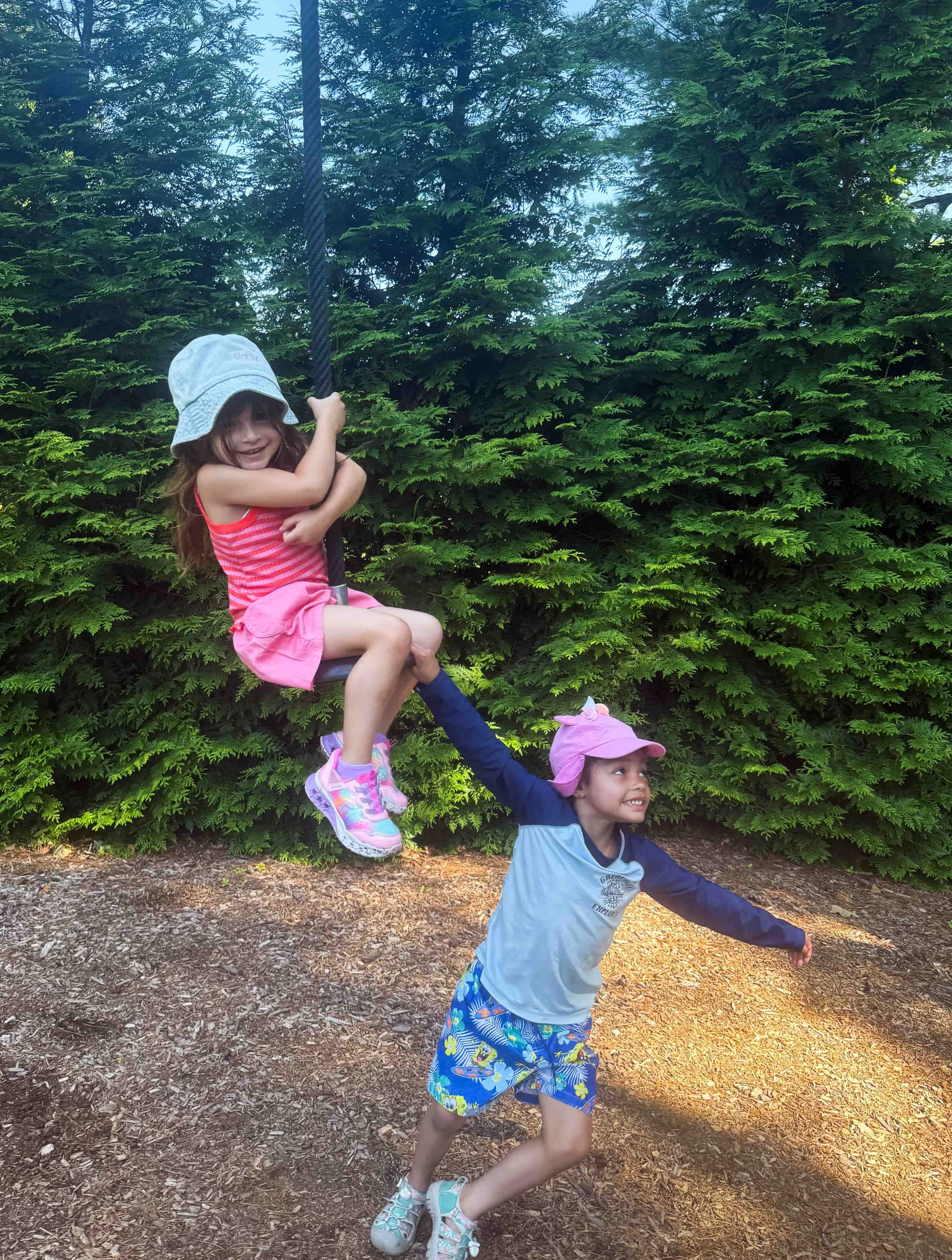 happy kids having fun at their outdoor summer camp near the bronx